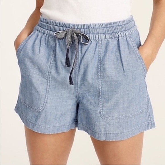 J. Crew Seaside Short in Chambray Size Medium Oasis Blue - Picture 1 of 7